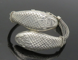 925 Sterling Silver - Vintage Shiny Snake&#39;s Head Wheat Chain Bracelet - BT5431 - $222.52