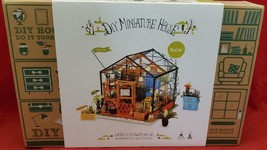 Rolife DIY LED Dollhouse Kit Cathy&#39;s Flower House DIY Greenhouse Miniatu... - $29.87