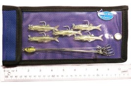Alabama Rig Kit with Five 2.75&quot; Glass Minnows with Hook and Lure Bag - £13.28 GBP