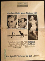 MARILYN MONROE:C.GABLE,M.CLIFF (THE MISFITS) ORIGINAL1961 MOVIE PRESSBOOK - £233.62 GBP