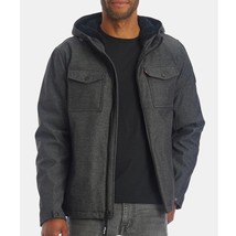 Levi&#39;s Men&#39;s Sherpa Lined Hooded Trucker Jacket Water Resistant Graphite Large - £53.81 GBP