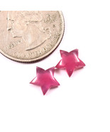 Natural Ruby Gemstone Star Shape Carving Pair For Jewelry Making. - $49.99