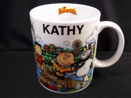 Camp Snoopy Peanuts personalized coffee mug KATHY Knotts Berry Farm 10 oz - £6.35 GBP