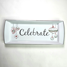 Food Network Celebrate Bread Cheese Serving Christmas Décor Tray 14x5.5&quot; Holiday - £20.03 GBP