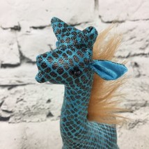 Giraffe Plush Blue Shimmer Beanbag Sandbag Stuffed Animal Collectible Toy  - £7.78 GBP