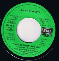 Rocky Burnette Tired Of Toein The Line 45 rpm Boogie Down In Mobile Alab... - £7.77 GBP