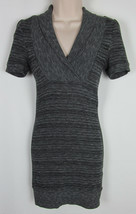 Papaya Sweater dress Stretch Bodycon shawl neck Made in USA Gray Womens ... - $12.82