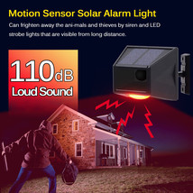 Outdoor Solar Alarm LED Light Strobe Light Wireless Motion Sensor Detect... - £21.11 GBP
