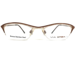 Via Spiga Eyeglasses Frames Valleluce 580 Brown Cat Eye Half Rim 49-18-135 - $46.59