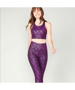 NWT Terez Rorschach Rose Foil Leggings and Sports Bra SET XS - $73.48 CAD