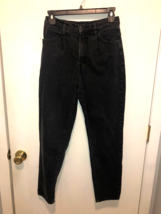 J Brand Womens 26X26 Pleated Peg Black Stretch Jeans Cropped - $9.89