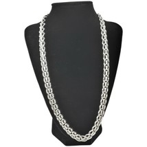 Vintage Lady Remington LR Marked Silvertone Link w/Inner Link Chain Necklace 22&quot; - £9.74 GBP