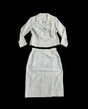 Vintage 50-60s Herman Marcus Cream Brocade Wedding/easter Skirt suit  W2... - $48.51