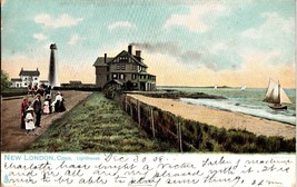 New London Connecticut Postcard Lighthouse Seascape Scene Undivided Back... - £9.58 GBP