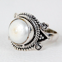 925 Sterling Silver Pearl Handmade Ring SZ H to Y Festive Gift RS-1021 - £26.61 GBP