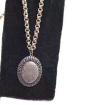 Vintage Necklace Accessocraft NYC filigree locket pendant Victorian revival - £23.64 GBP