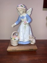 Nature Angel Susan Winget Everyday Angels Figurine With Bunny Flower Basket - £19.78 GBP