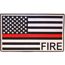 Thin Red Line American Flag Firefighter Magnet - 3&quot; - £8.07 GBP