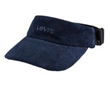 Levi&#39;s Men&#39;s Adjustable Terry Cloth Embroidered Logo Visor Navy Blue-OS - $17.88