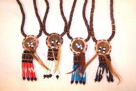 FEATHER  MEDALLION NECKLACE  costume jewelry MENS WOMENS native style dr... - $4.74