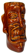 Tiki Mug Brown Headhunter Tiki Farm by Squid Large 7” 2000 Las Vegas - £56.33 GBP