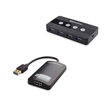 Cable Matters KVM Switch Kit with 4 Port USB 3.0 Switch Hub and USB to H... - $199.99