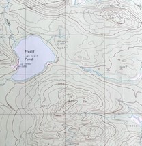 Map Heald Pond Maine USGS 1989 Topographic Geological 1:24000 27x22&quot; TOPO14 - £35.54 GBP