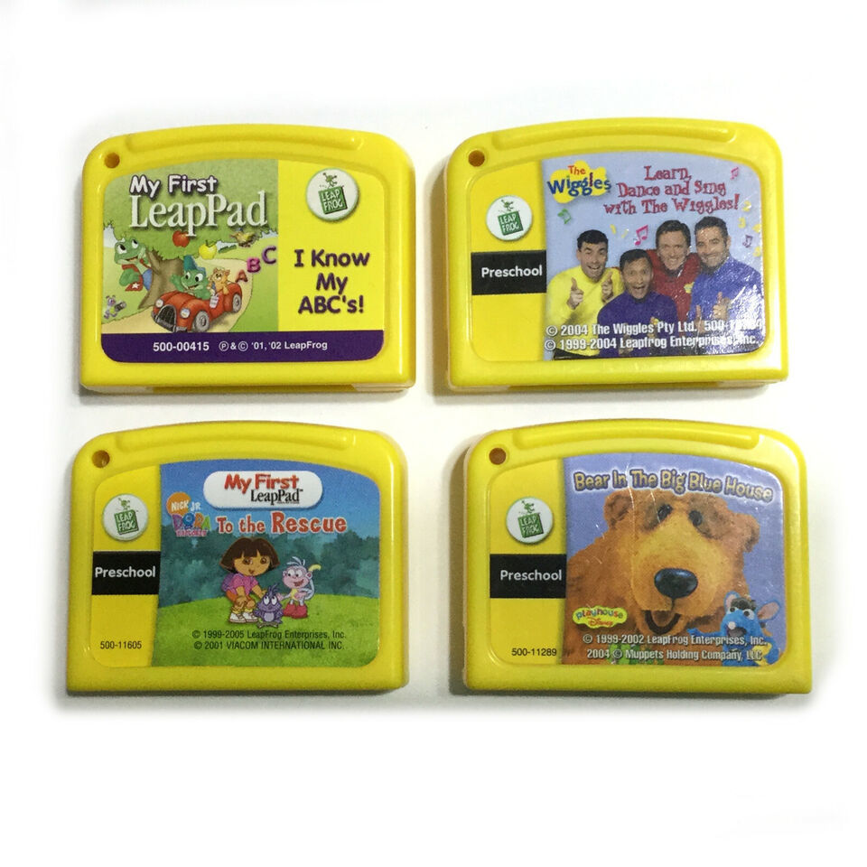 Leap Frog Game Cartridges Lot of 4 My First Leap Pad The Wiggles Dora Explorer - $19.57