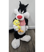 RARE VINTAGE 1994 SYLVESTER THE CAT/ TWEETY BIRD 28&quot; LOONEY TUNES PLUSH ... - $128.65
