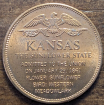 1861 Topeka, Kansas KS 34th State Sunflower State Shell Gas Token - $8.14