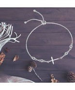 Cross Bracelet For Women Sterling Silver Christian Jewelry - $131.83 CAD
