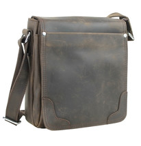 Vagarant Traveler Medium Full Grain Leather Messenger Bag LM34.DS - £109.04 GBP