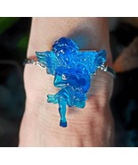 Handmade BLUE ANGEL HEART BRACELET unique GIFT BAG resin CHERUB love STU... - $25.73 CAD