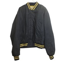 Pine Country XL Black &amp; Gold Satin Varsity High School Baseball Jacket. - £19.74 GBP