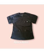 Med Couture Scrub Top Womens Sz XS Shirt Short Sleeve Gray pre-owned - $376.33 MXN