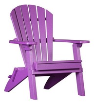 4 Season Adirondack Chair - Purple Folding Fan Back With Cup Holder Amish Usa - £383.61 GBP