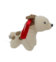 Gund Baby Plush reindeer rattle Baby&#39;s Best Holiday Rattle Ornament cream brown - £5.44 GBP
