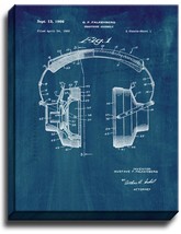 Headphones Patent Print Midnight Blue on Canvas - $39.95+