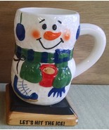 Bay Island Inc. Christmas Holiday Snowman Mug Let&#39;s Hit the Ice  - £3.85 GBP