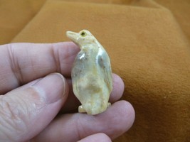 (Y-PEN-8) little tan PENGUIN carving SOAPSTONE PERU FIGURINE stone snow ... - £6.73 GBP