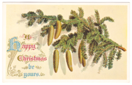 Vtg Postcard-A Happy Christmas Be Yours-Posted-American Flag Stamp-WB~NE1 - £13.26 GBP