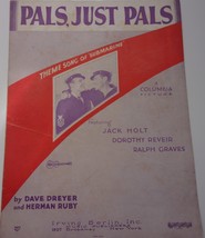 Vintage Pals Just Pals By Dave Dreyer &amp; Herman Ruby Theme From Submarine 1928 - £7.88 GBP