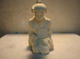 Japanese Alabaster Geisha Sculpture by Vintage A. Giannelli Italy 7 ½&quot; - £51.14 GBP