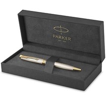 PARKER Sonnet Ballpoint Pen | Premium Silver Mistral Finish with Gold Trim | Med - $303.03