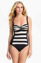 LA BLANCA ~Size 6~ Retro Twist-front Striped One-Piece Swimsuit MSRP $119 NWT Z1 - £59.75 GBP