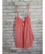 y2k Victoria’s Secret Coral Pink Sheer Lace Camisole Coquette Dainty Siz... - $34.17 CAD