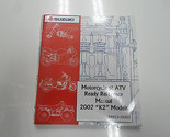 2002 Suzuki Moto &amp; Atv Pronto Reference Manuale K2 Modelli Fabbrica OEM 02 - £12.78 GBP