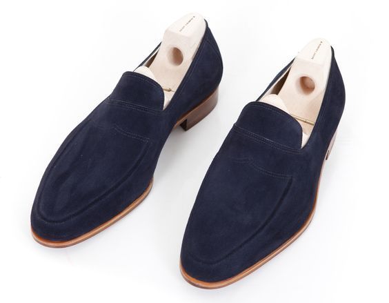 New Handmade Men Navy blue suede shoes moccasins, Men blue casual shoes slip ons