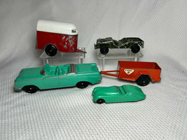 Vtg Tootsie Toy USA Lot Of Five Uhaul Horse Trailers Jeep Cars Vehicles - $34.95