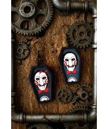 Scary Movie Puppet Earrings, Handmade Horror Accessories, Coffin Design  - $17.99
